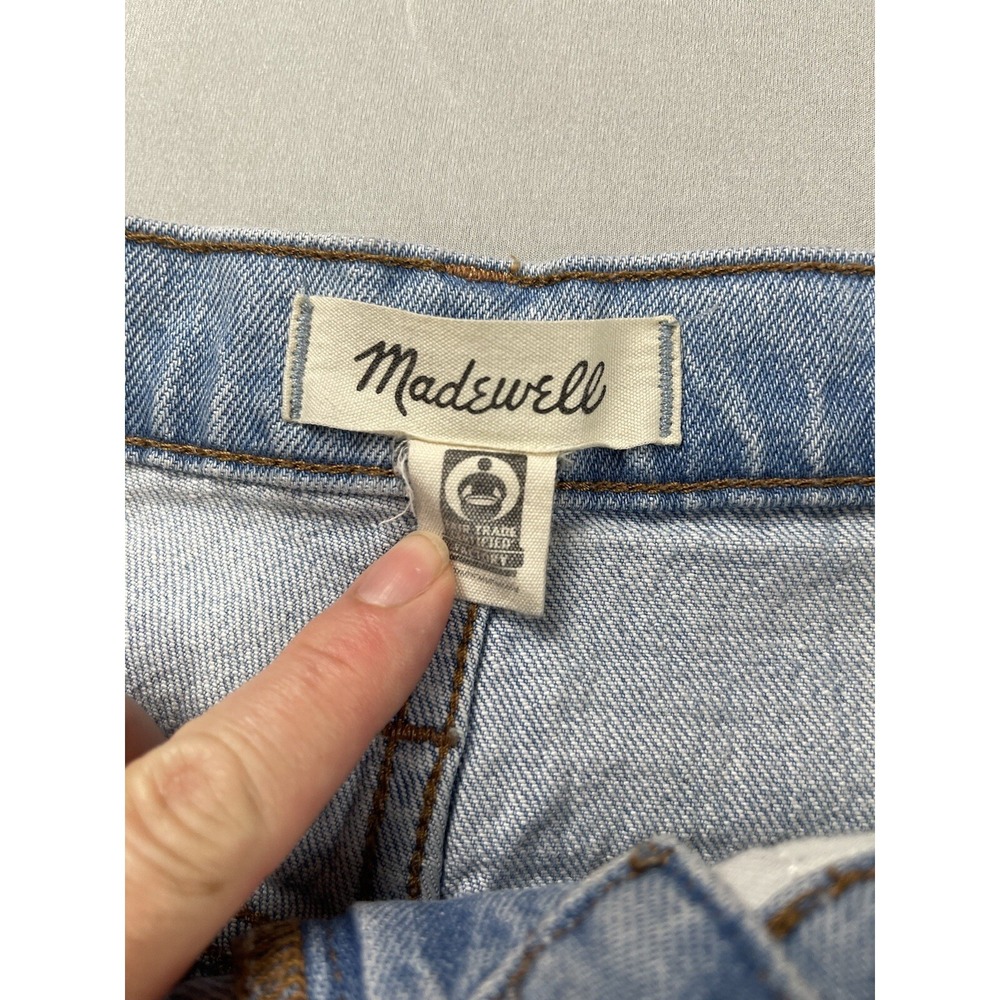 Madewell Womens Jeans 28 High Rise Slim Crop BoyJean Distressed Light Wash Blue - Picture 4 of 9